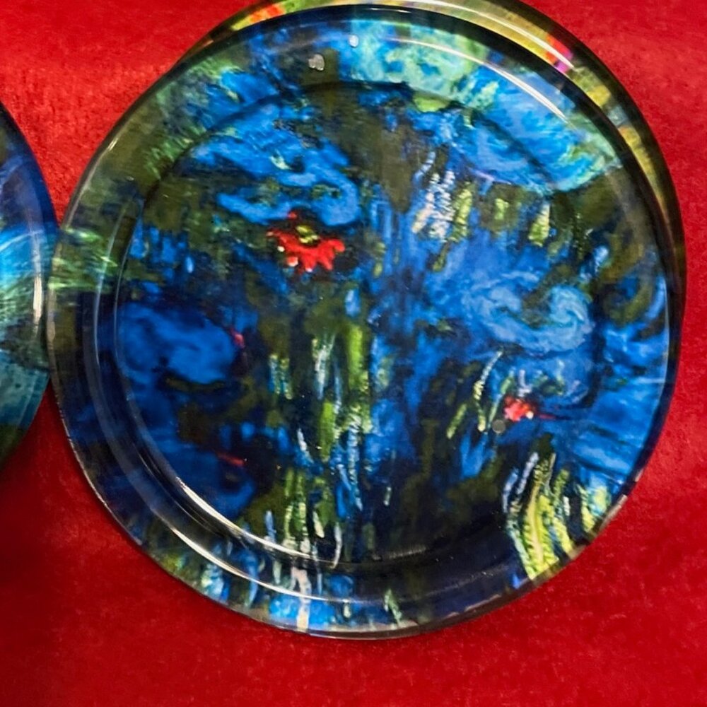 MONET WATER LILIES Four Glass Coasters From The Met in NYC - Picture 4 of 5